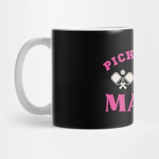 Pink PIckleball MAMA,  Love heart , wild flower, paddle and ball  MOM. MOMMY, MADRE Mug